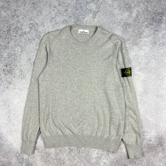 Stone Island Grey Knit Sweatshirt Medium 21.5”
