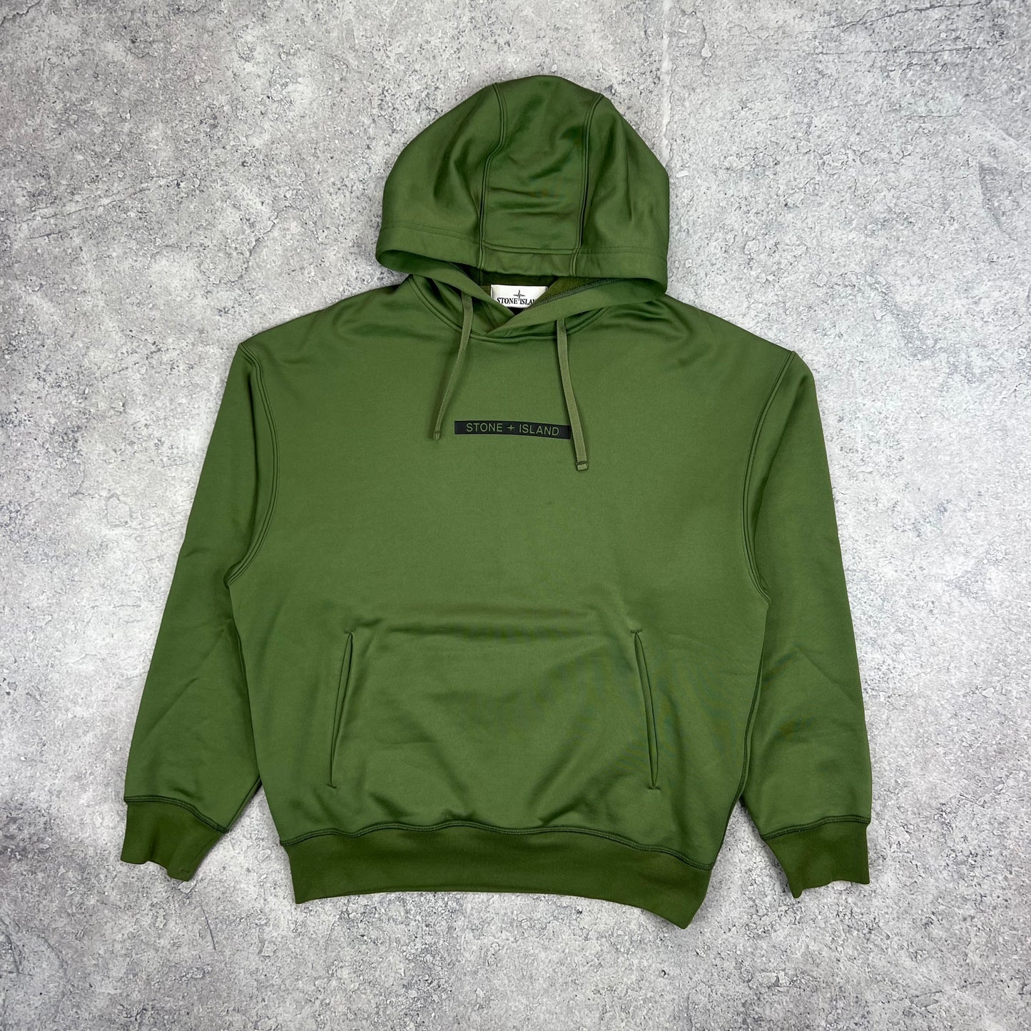 Stone Island Green Nylon Micro Dot Hoodie Medium 24”
