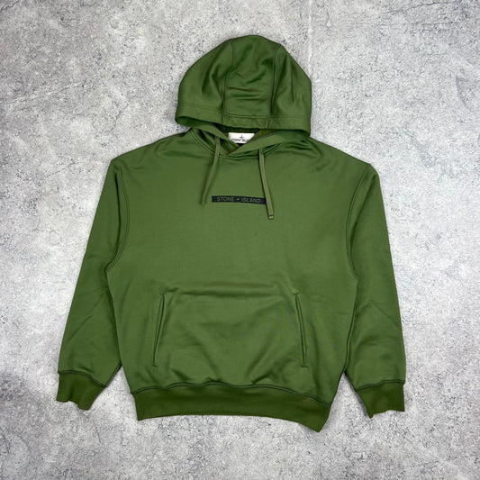 Stone Island Green Nylon Micro Dot Hoodie Medium 24”