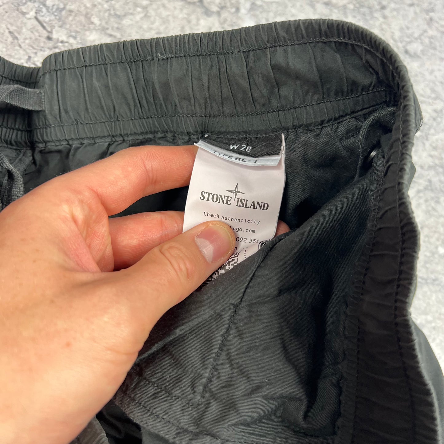 Stone Island Grey Cuffed Cargo Trousers W28”