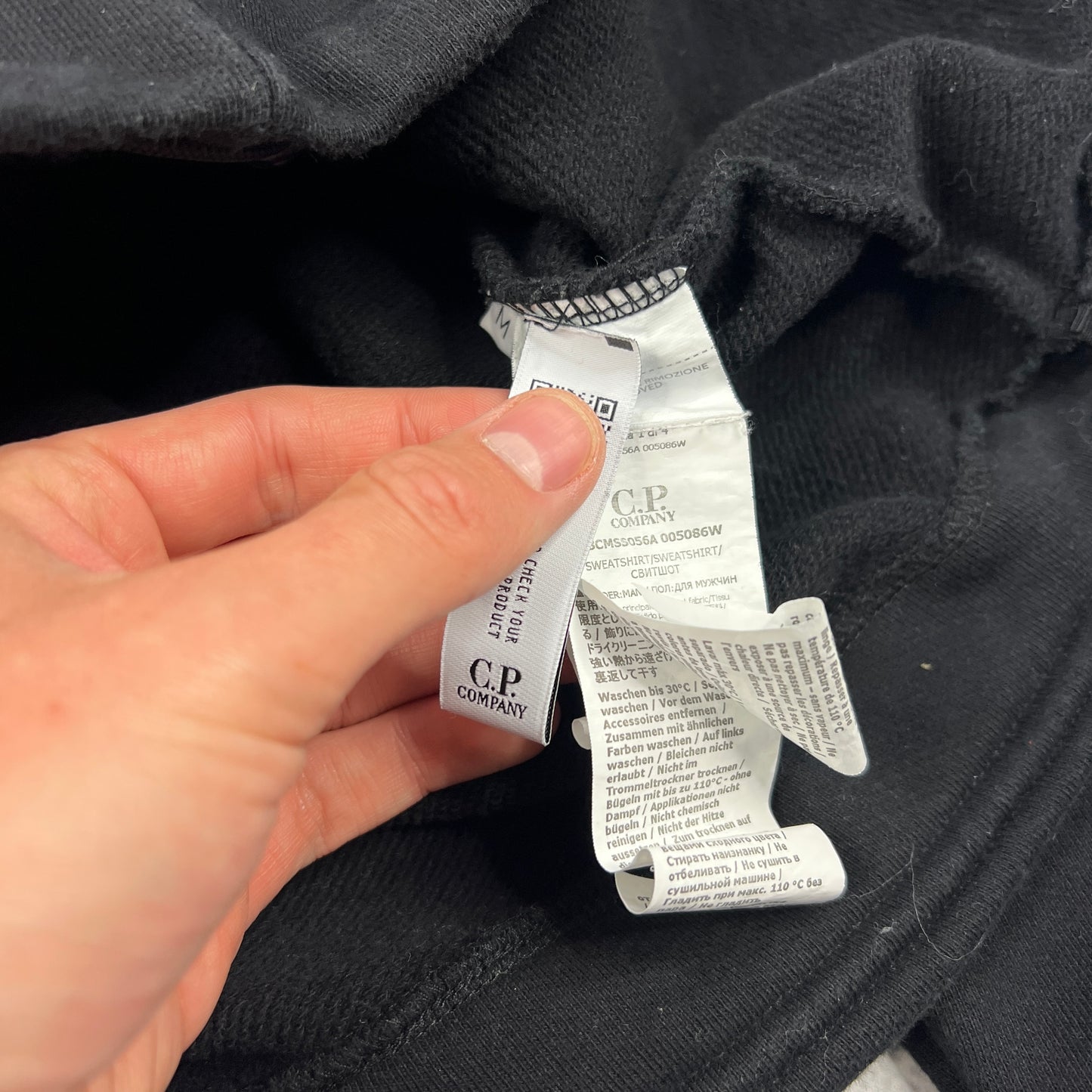 CP Company Black Button Up Lens Pullover Medium 21.5”