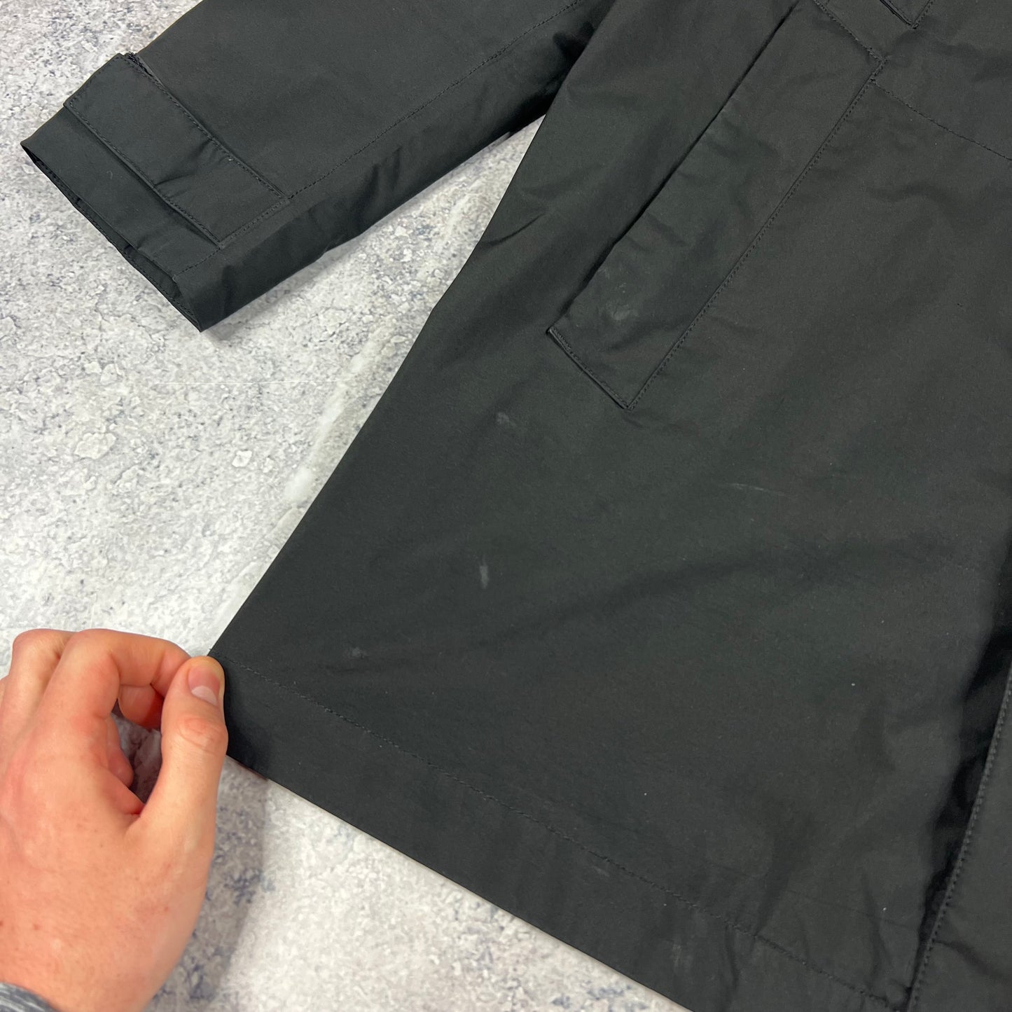 Stone Island Black Goretex Primaloft Mac Jacket Medium 22”
