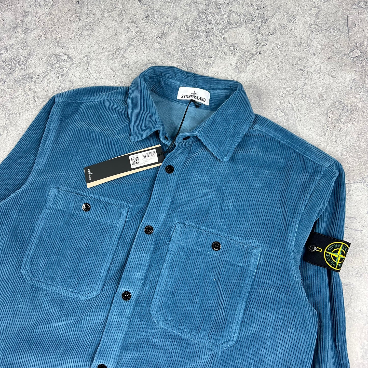Stone Island Blue Corduroy Shirt Large 24” BNWT