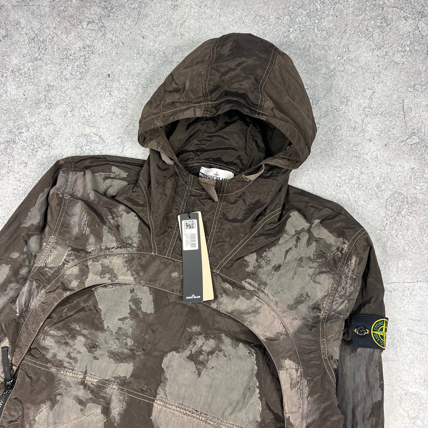 Stone Island Brown Camo Nylon Metal Smock XL 24” BNWT