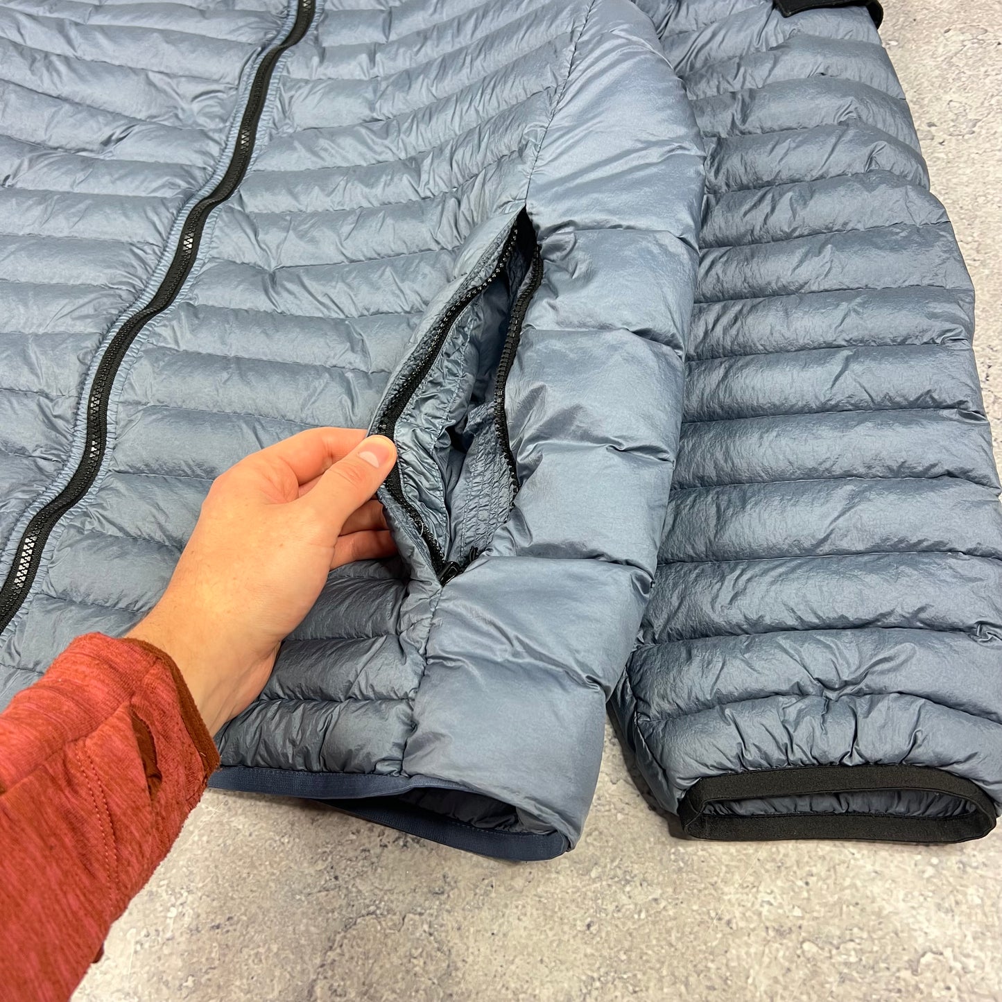 Stone Island Blue Loom Woven Down Jacket XXL 25.5”