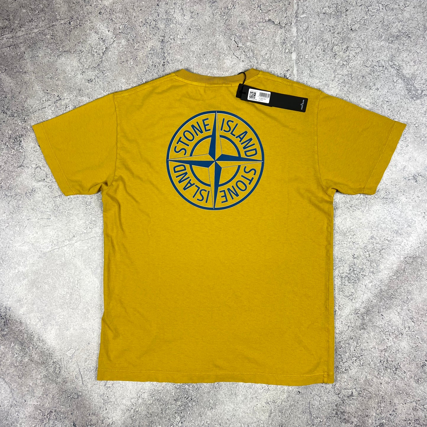 Stone Island Mustard Logo T-Shirt Large 21.5” BNWT