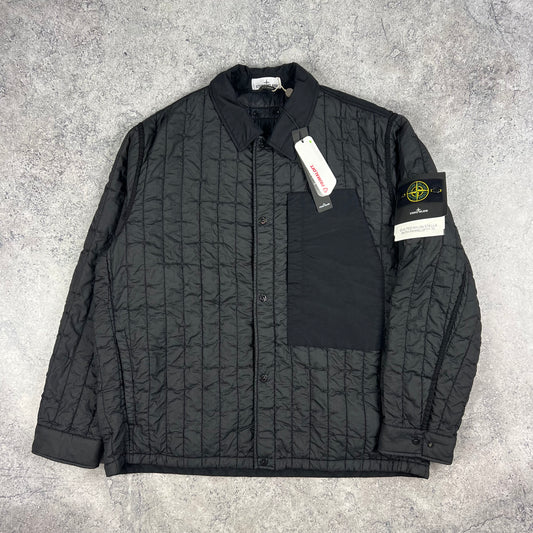 Stone Island Black Quilted Nylon Stella Primaloft Jacket 3XL 27.25” BNWT