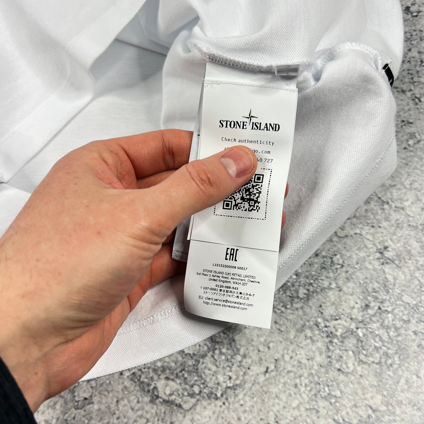 Stone Island White Polo Shirt Large 22.5” BNWT