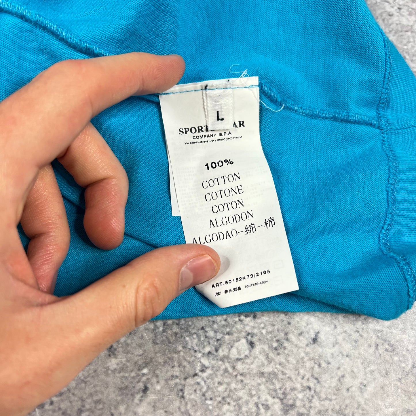 Stone Island Blue Phosphorescent Print T-Shirt Large (Fits S/M) 19.75”