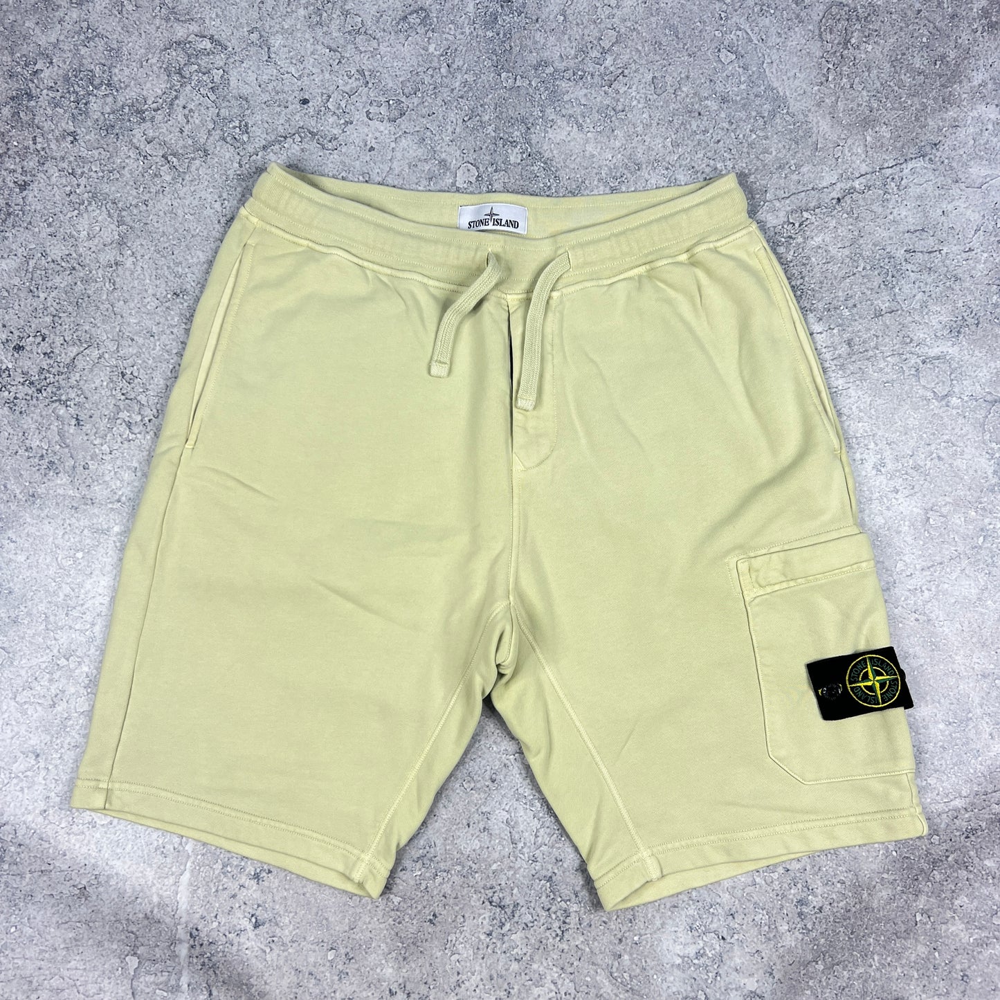 Stone Island Lime Green Jogger Shorts Medium 32”
