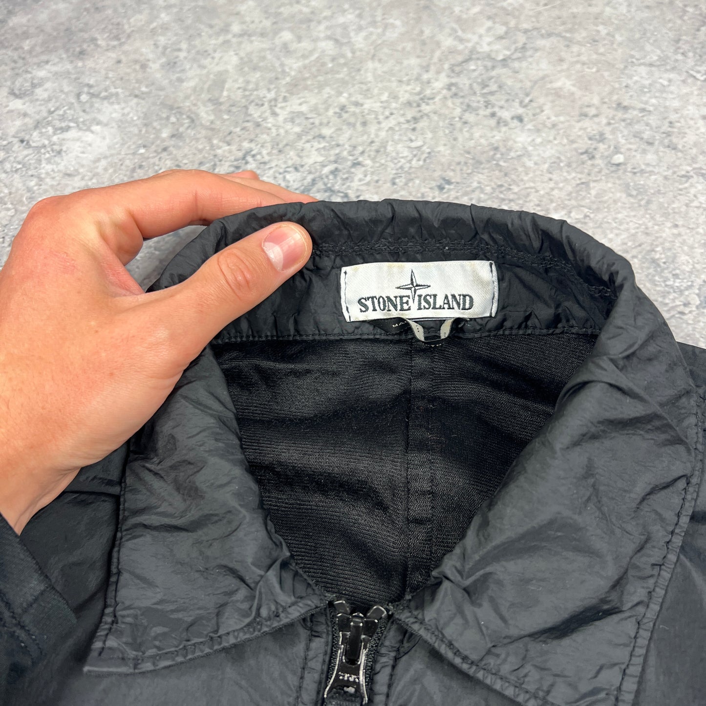 Stone Island Black Crinkle Reps Overshirt Medium 21.5”