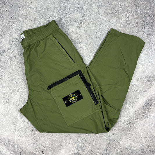 Stone Island Khaki Regular Cargo Trousers W36”