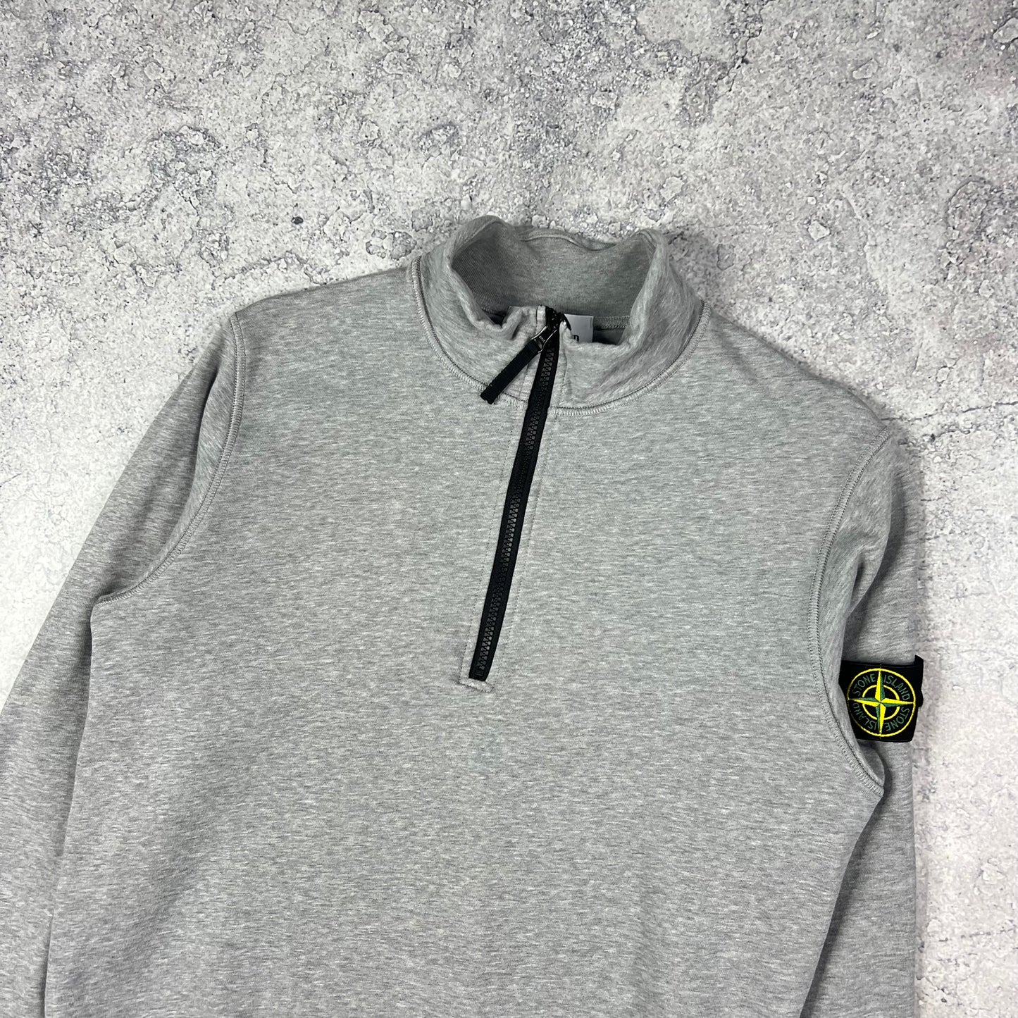 Stone Island Grey Quarter Zip Medium 22.25”