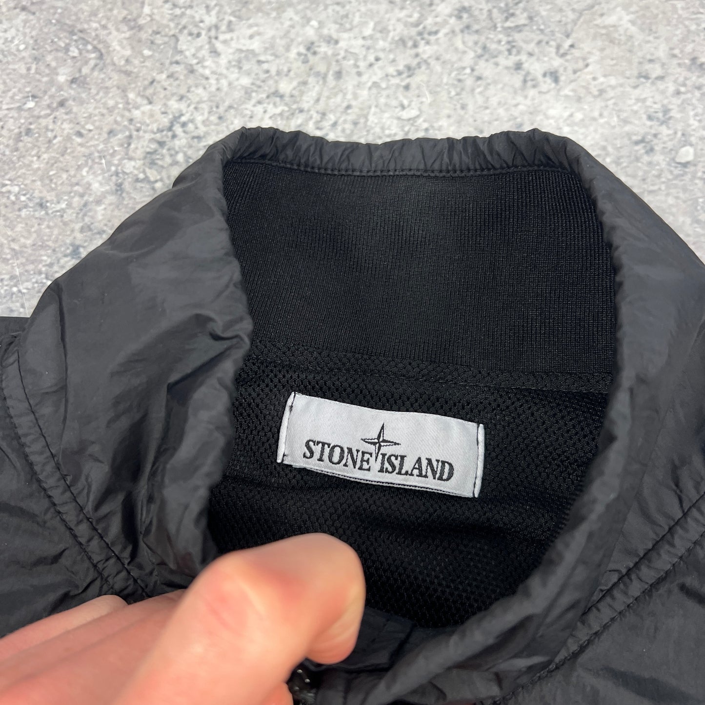 Stone Island Black Crinkle Reps Jacket XL 23”