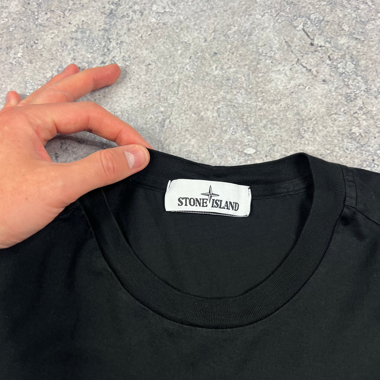 Stone Island Black Patch T-Shirt Large 21.5”