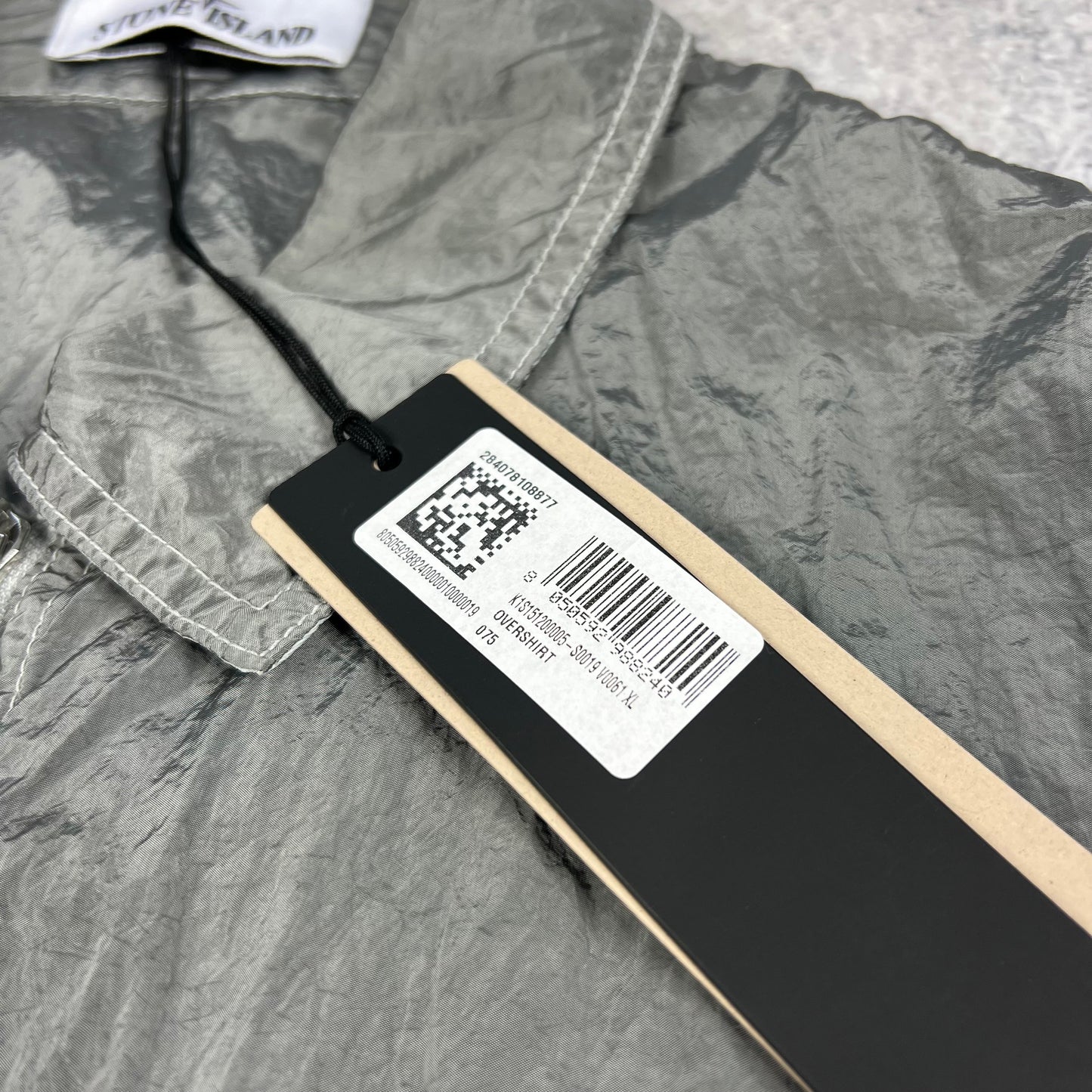 Stone Island Silver Nylon Metal Overshirt XL 23.5”