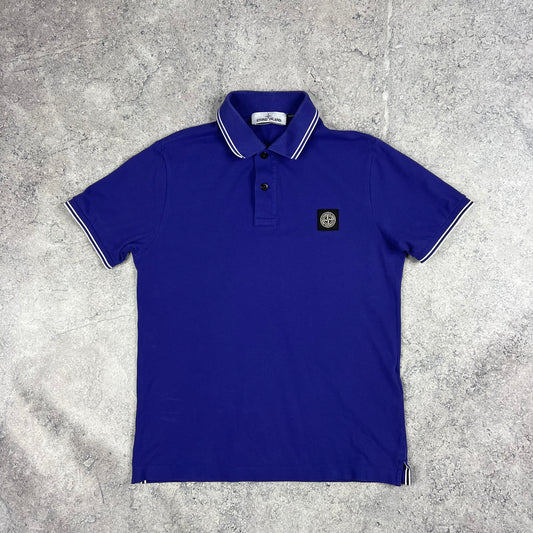 Stone Island Blue Polo Shirt Medium Slim Fit 19.75”