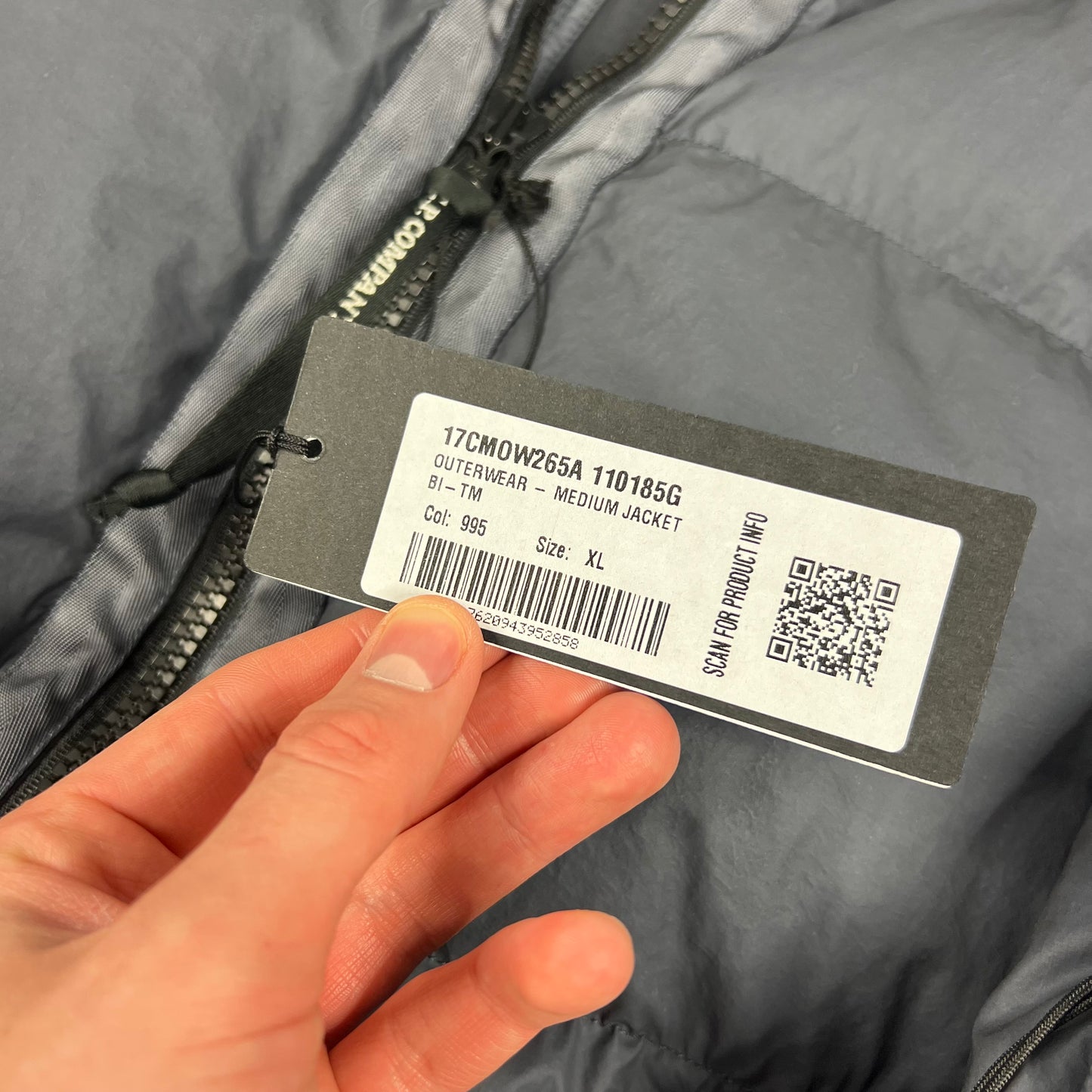 CP Company Grey Bi-TM Down Jacket XL 25.5” BNWT