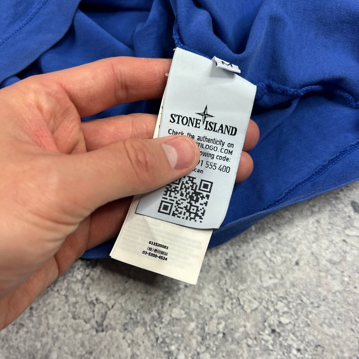 Stone Island Blue Tortoise Camo T-Shirt Medium 19.5”