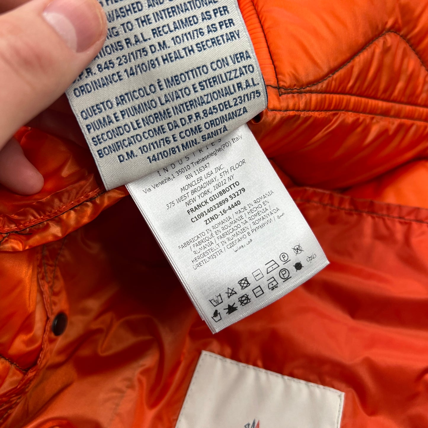 Moncler Franck Khaki Down Bomber Jacket Size 6 XL 25”