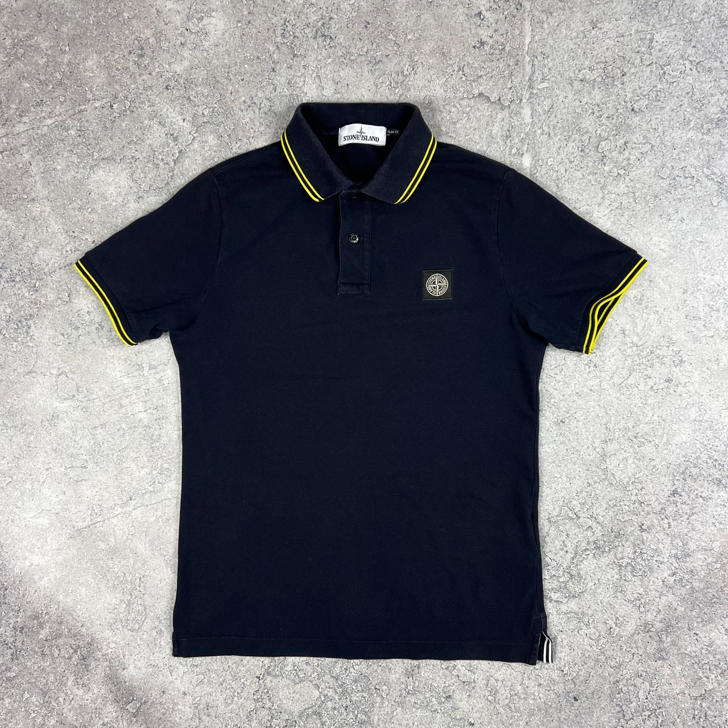 Stone Island Navy Polo Shirt Medium Slim Fit 19”