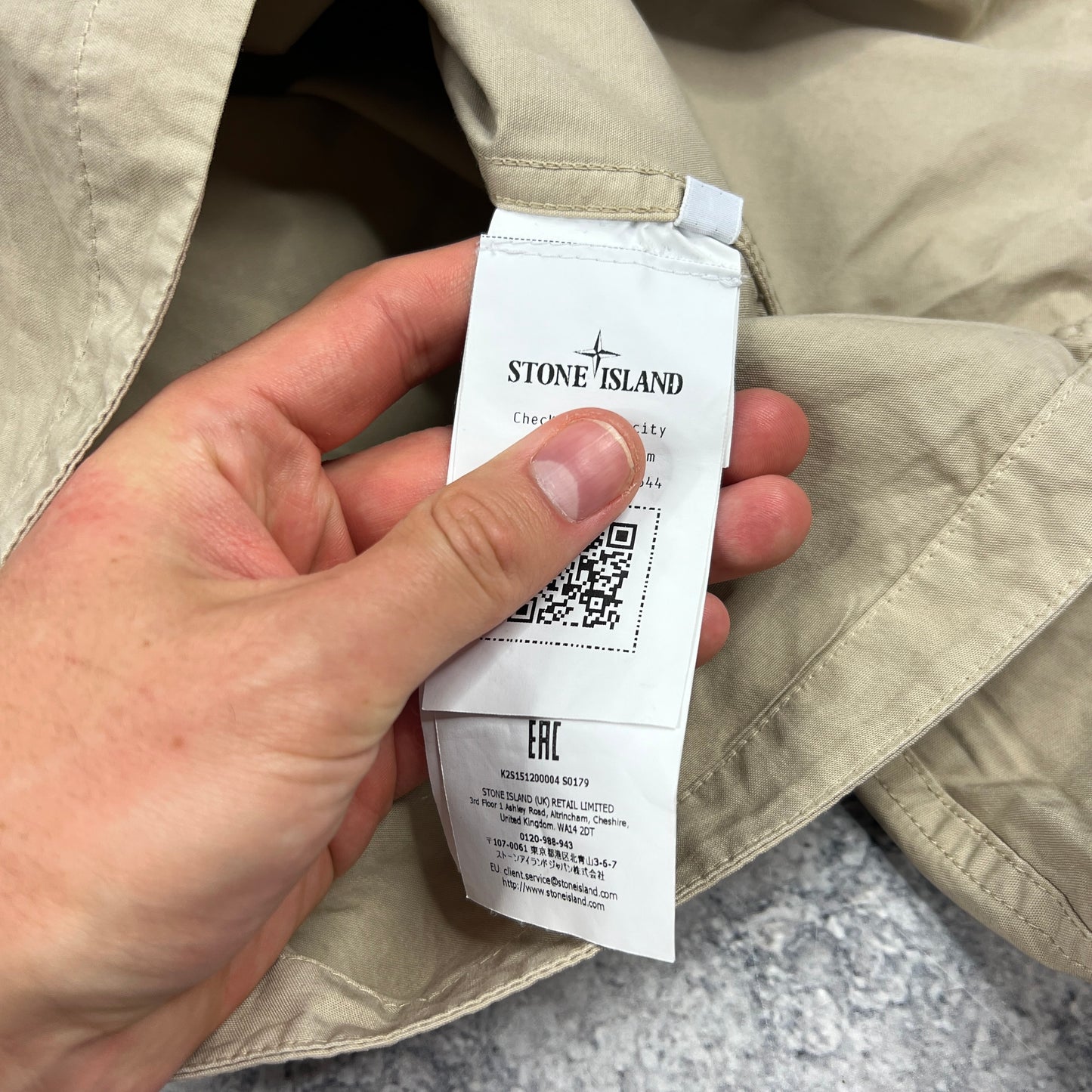 Stone Island Beige Cotton Overshirt Large 23.5”