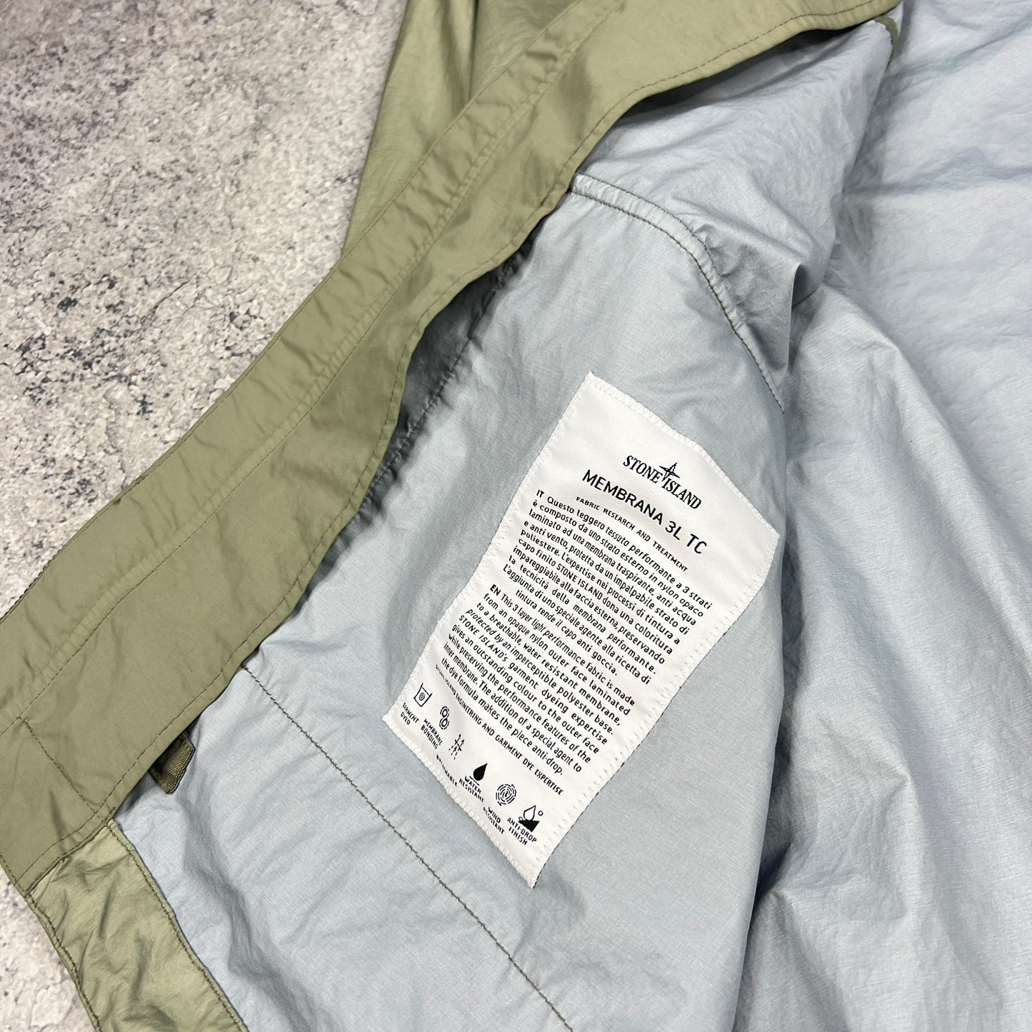 Stone Island Green Membrana Jacket XL 25.75” BNWT