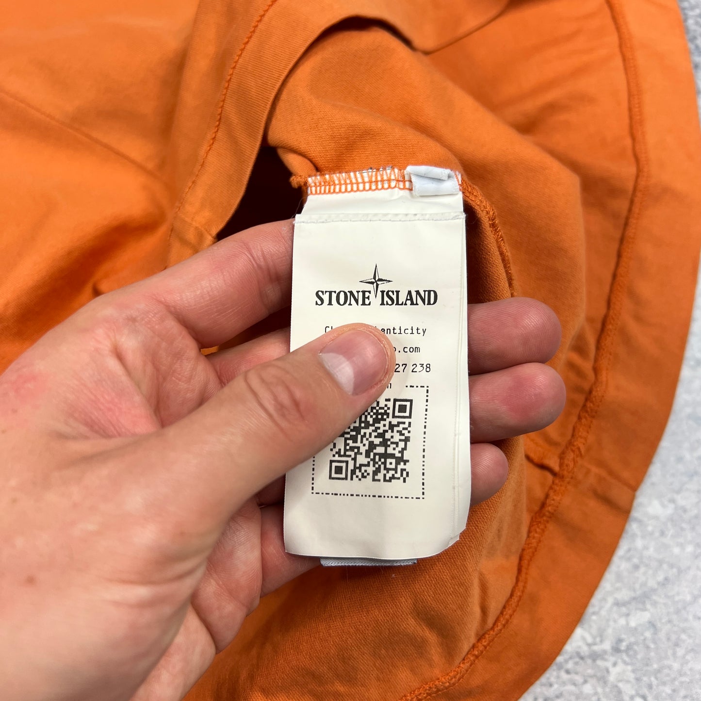 Stone Island Orange Patch T-Shirt Medium 20.75”