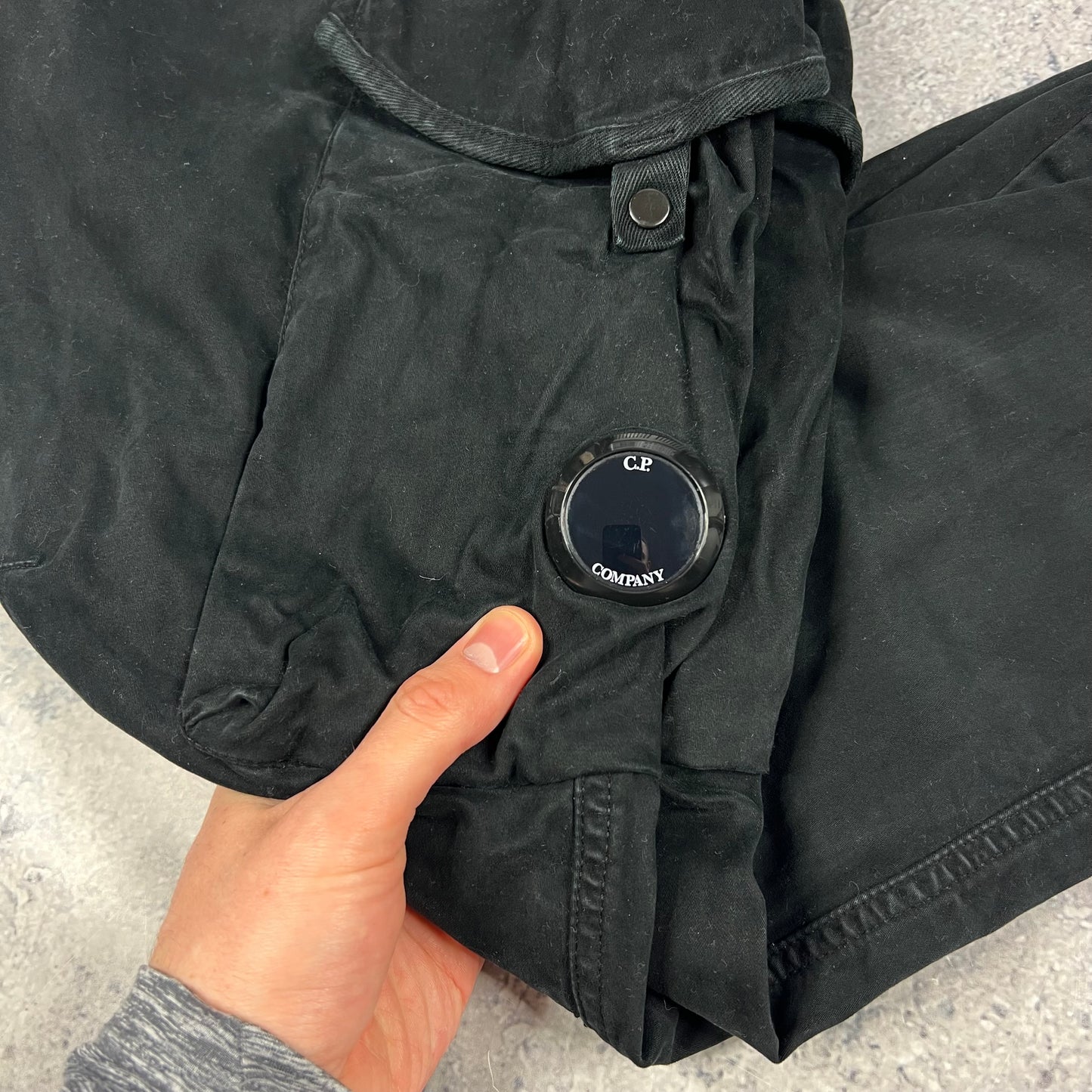 CP Company Black Lens Cargo Trousers Size 50- W34”
