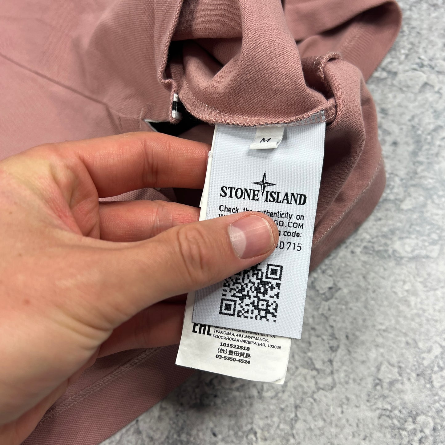 Stone Island Pink Polo Shirt Medium Slim Fit 19”