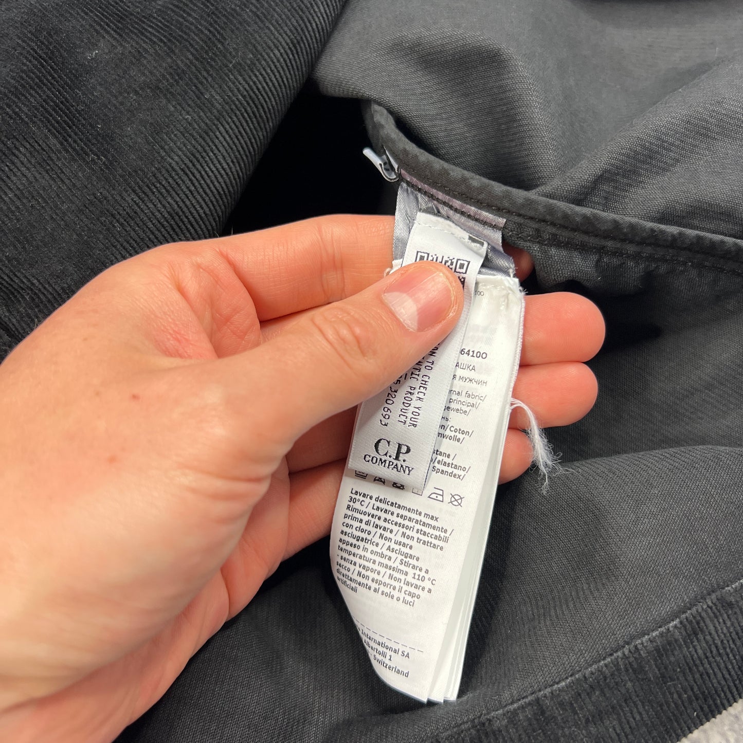 CP Company Black Corduroy Overshirt Medium 21.25”