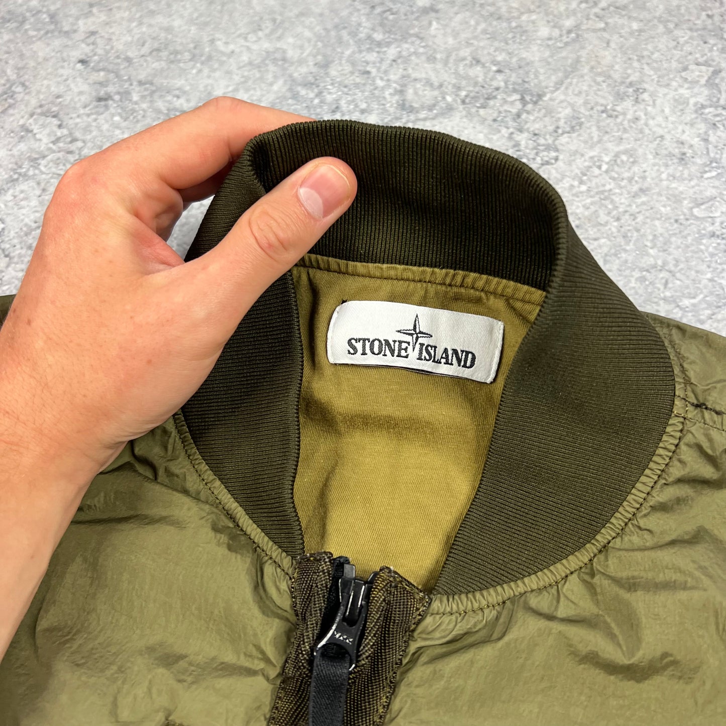 Stone Island Garment Dyed Crinkle Reps Bomber Jacket Medium 20.75”