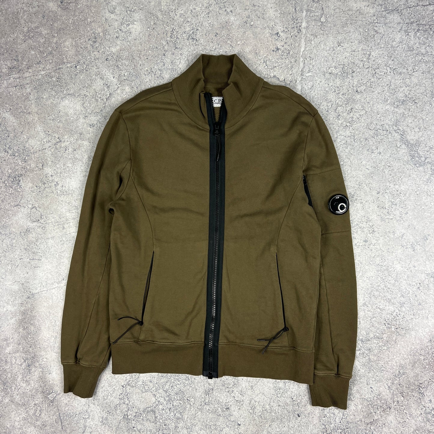 CP Company Khaki FZ Lens Sweatshirt Medium 21”