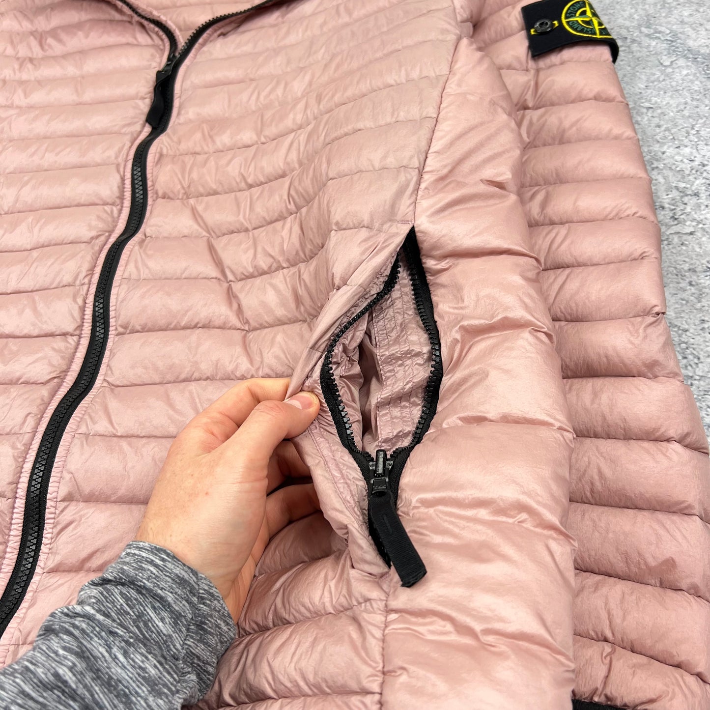 Stone Island Pink Loom Woven Down Jacket XXL 25.5”