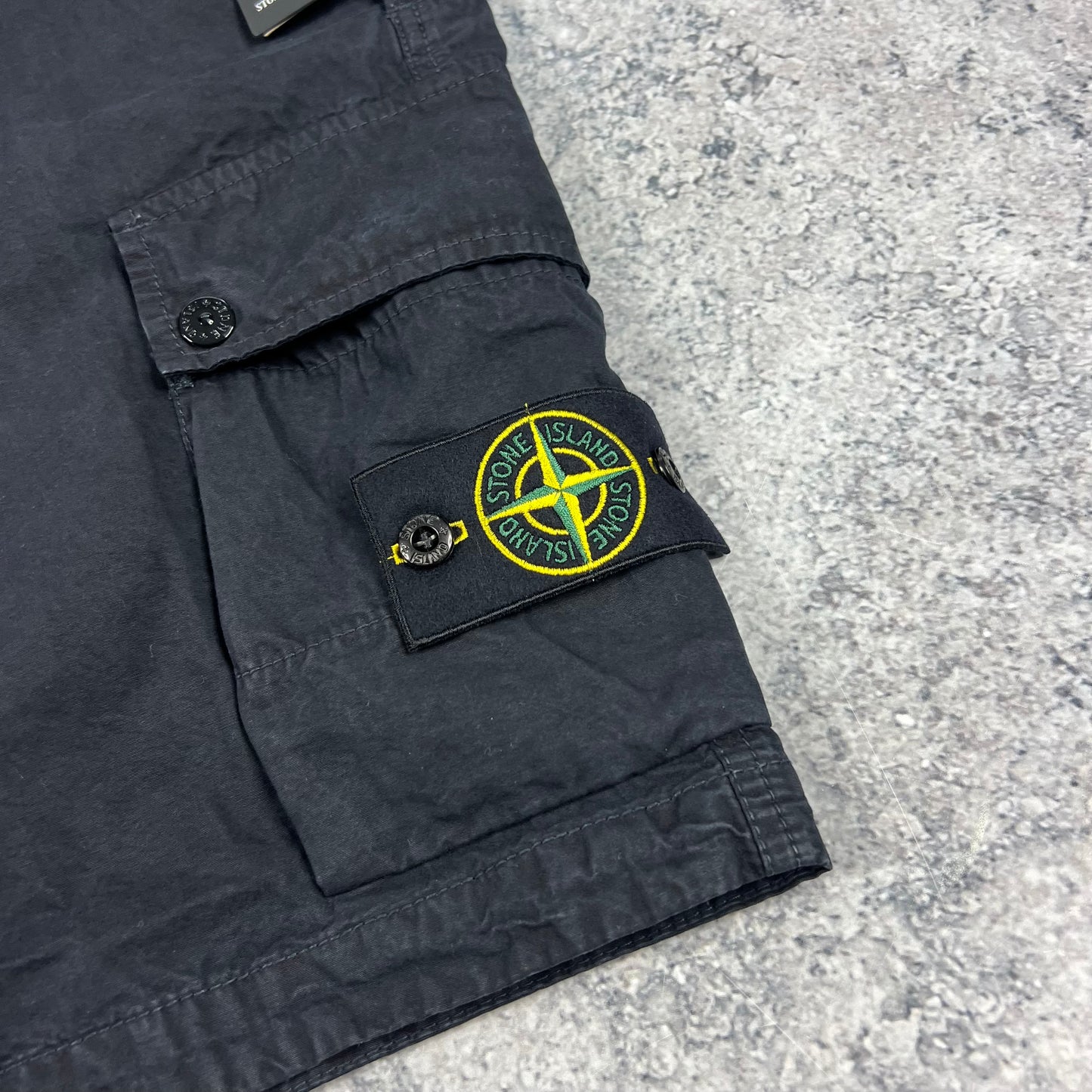 Stone Island Navy Garment Dyed Cargo Shorts W32” BNWT