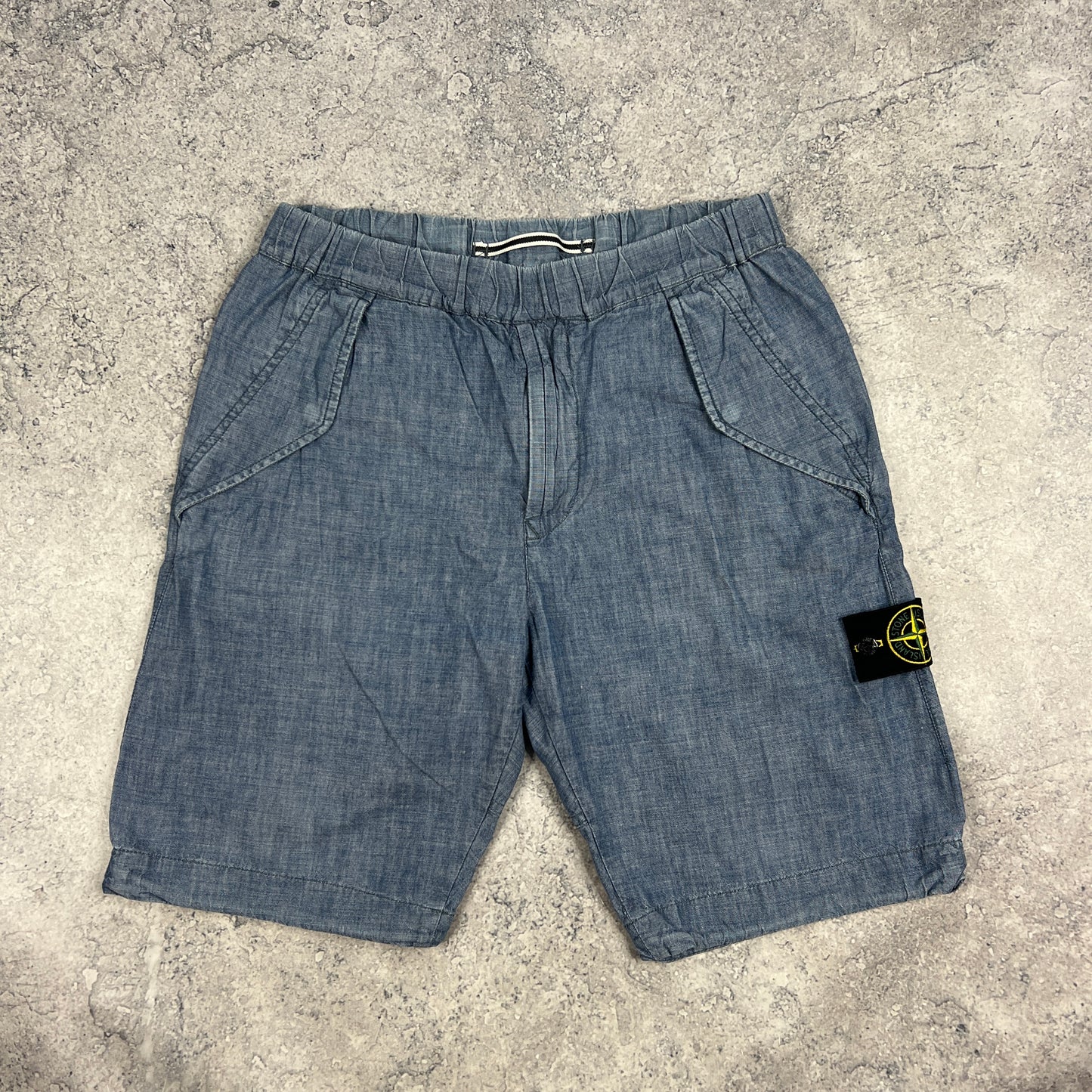 Stone Island Blue Lino Cargo Shorts W30”