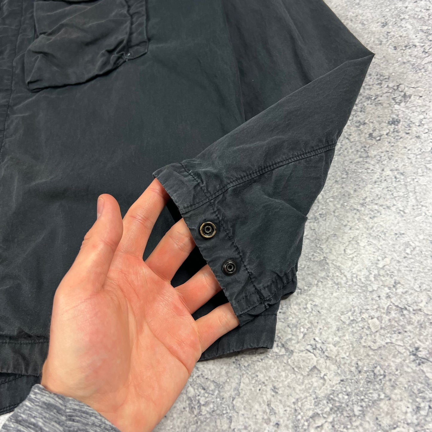 Stone Island Ghost Black 50 Fili Overshirt Medium 21.75”
