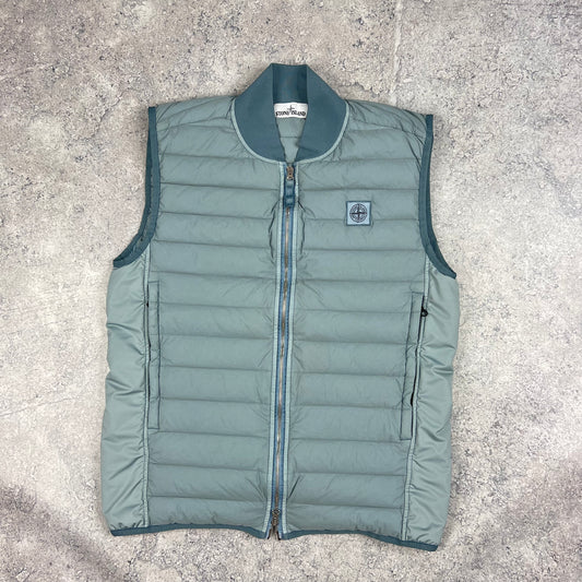 Stone Island Blue Loom Woven Down Gilet Medium 20.5”