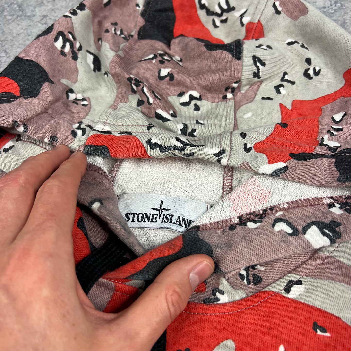 Stone Island Desert Camo Hoodie Medium 22.25”