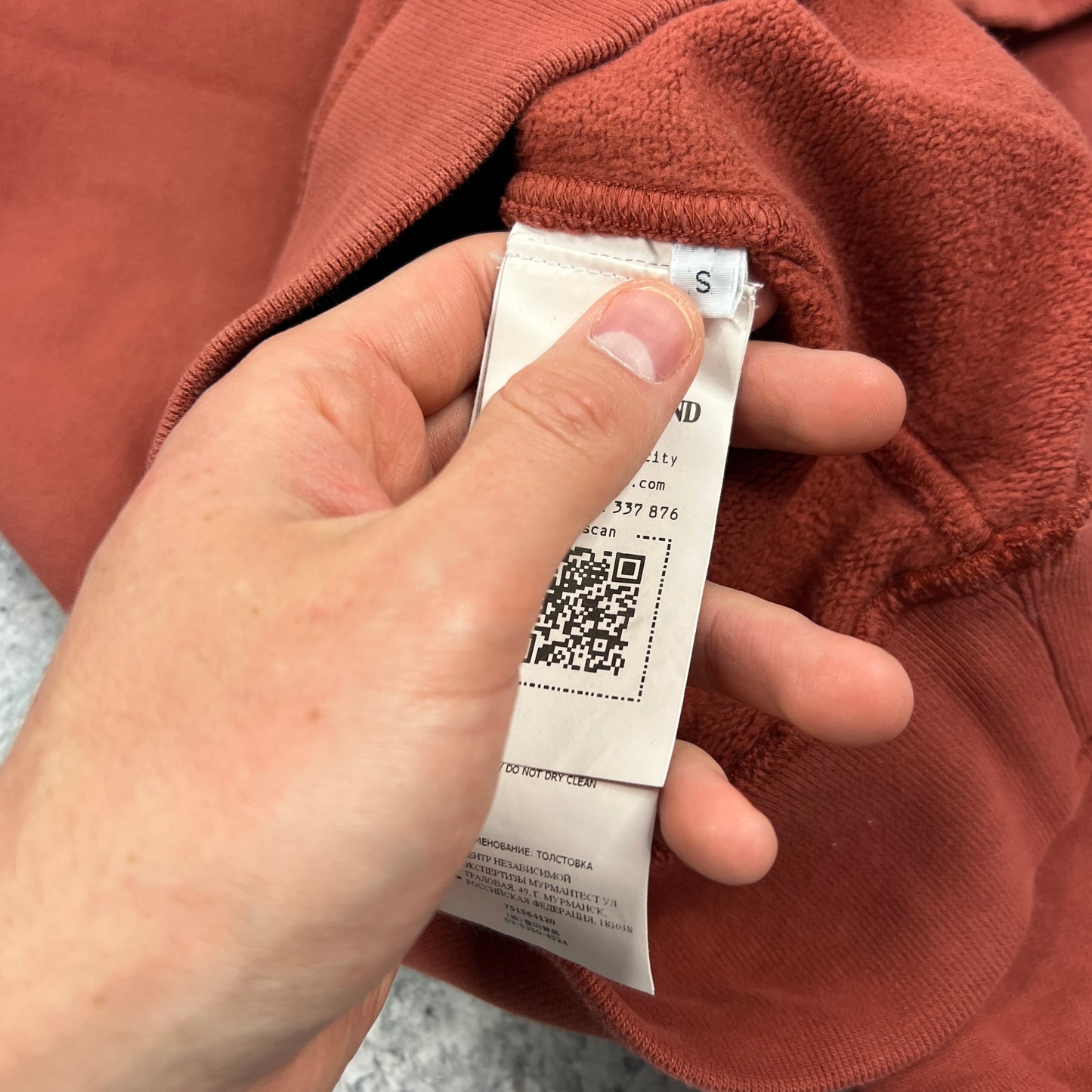 Stone Island Brick Red Hoodie Small 20.5”