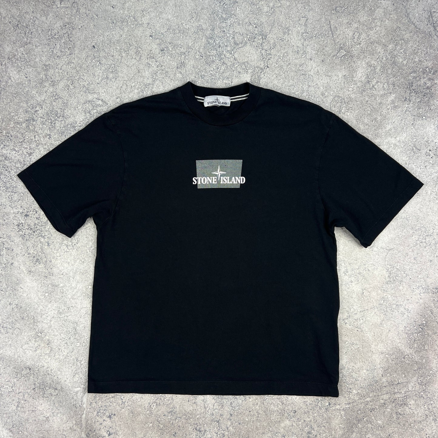 Stone Island Black Soundwave Graphic T-Shirt Small 21”