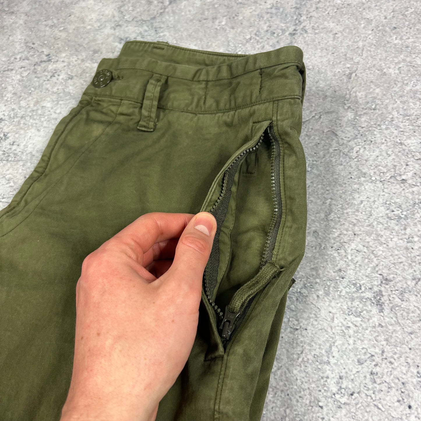 Stone Island Khaki Ghost Cargo Trousers W28-30”