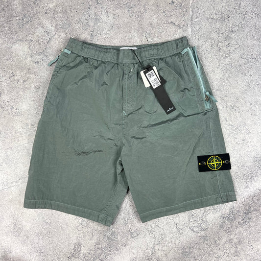 Stone Island Sky Blue Nylon Metal Cargo Shorts W32” BNWT