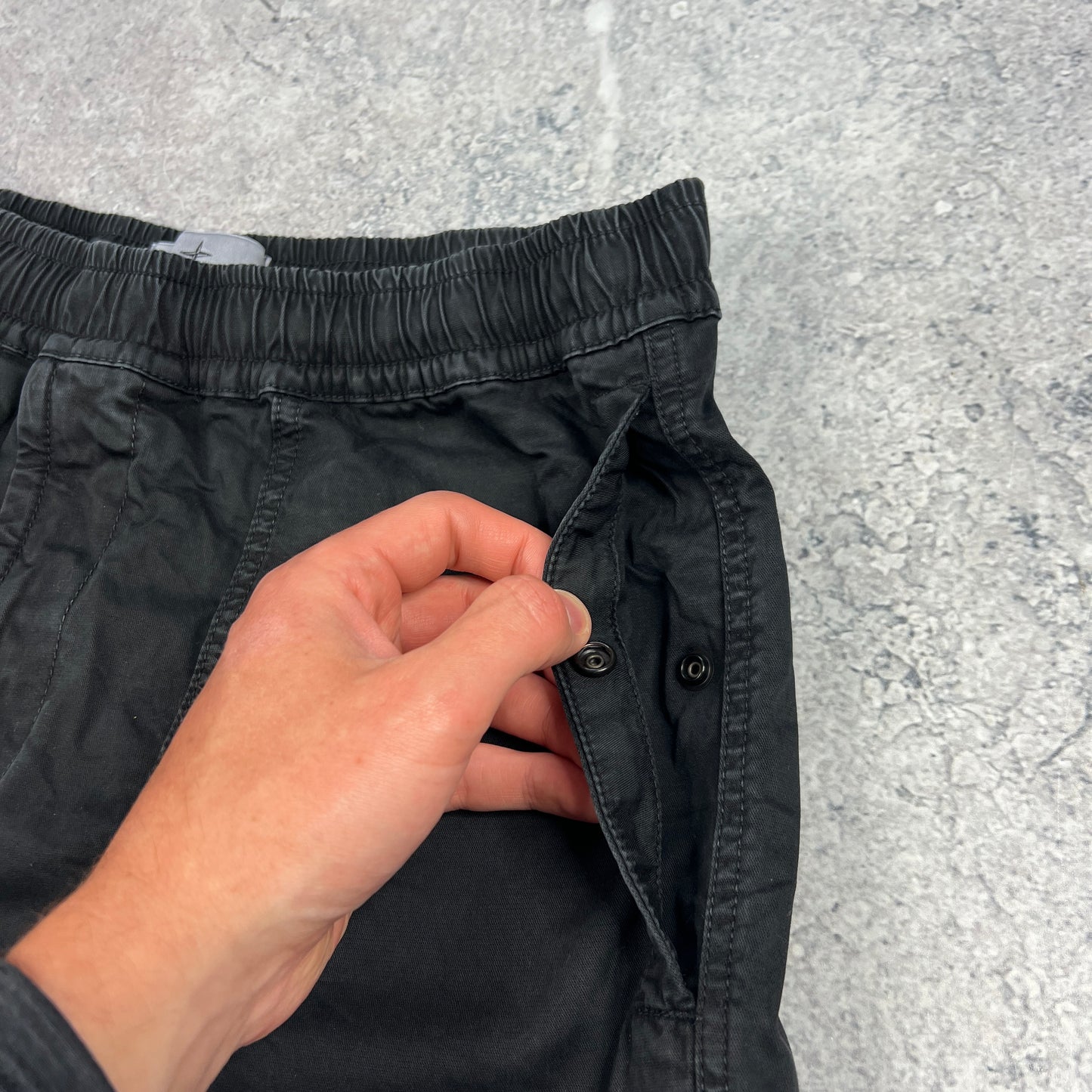 Stone Island Black Garment Dyed Cargo Shorts W30”