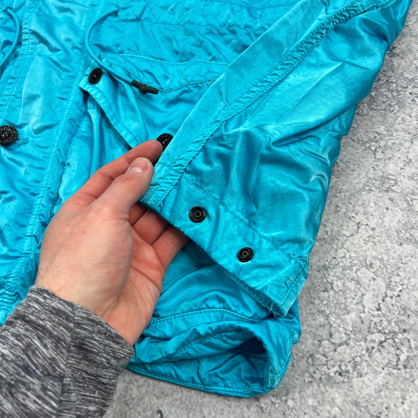 Stone Island Blue Nylon Raso TC Jacket Medium 23”