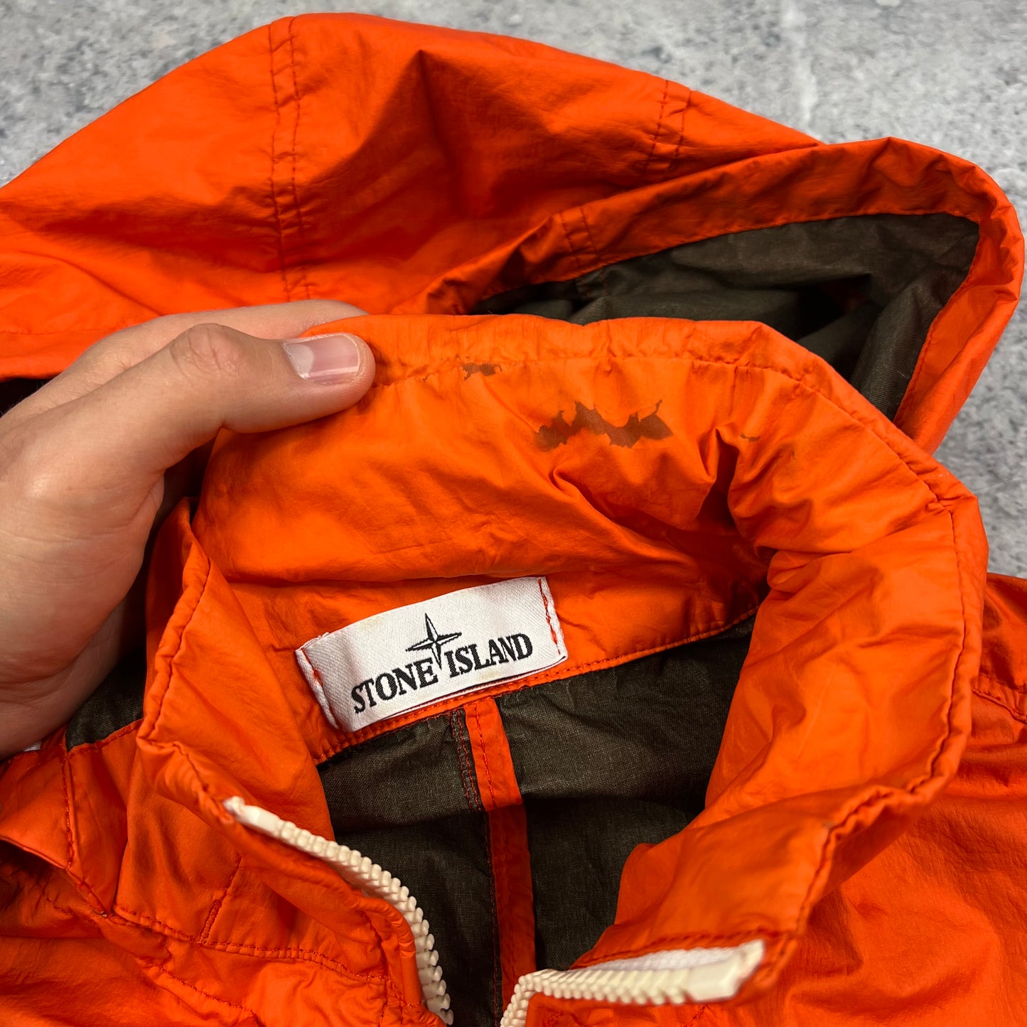 Stone Island Orange Membrana Jacket Large 23”