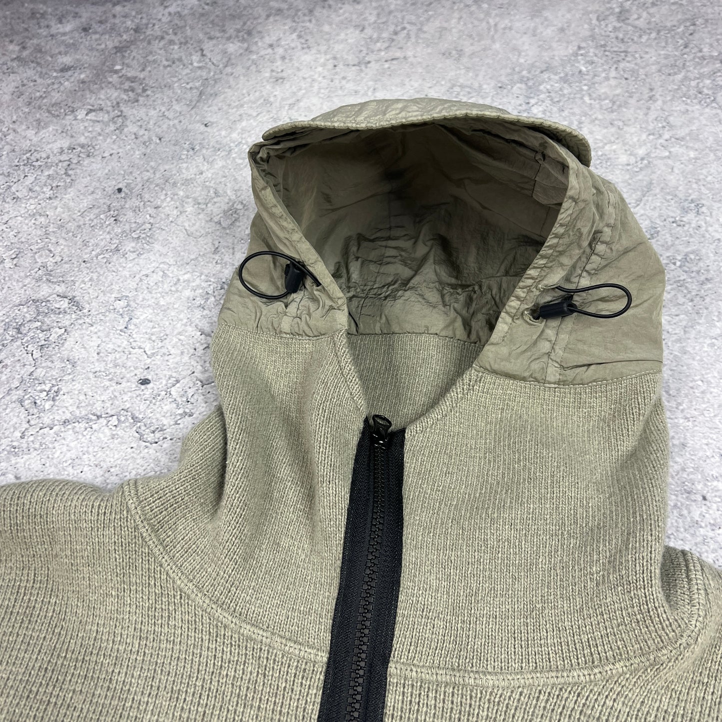 CP Company Green HZ Hooded Lens Knit Size 54- XXL 24.5” BNWT