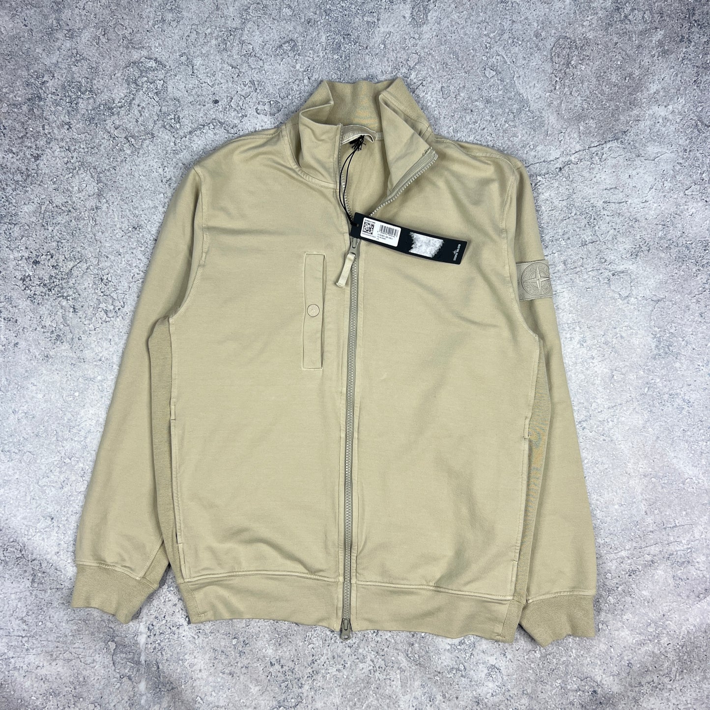 Stone Island Beige Ghost FZ Sweatshirt Small 21.5” BNWT