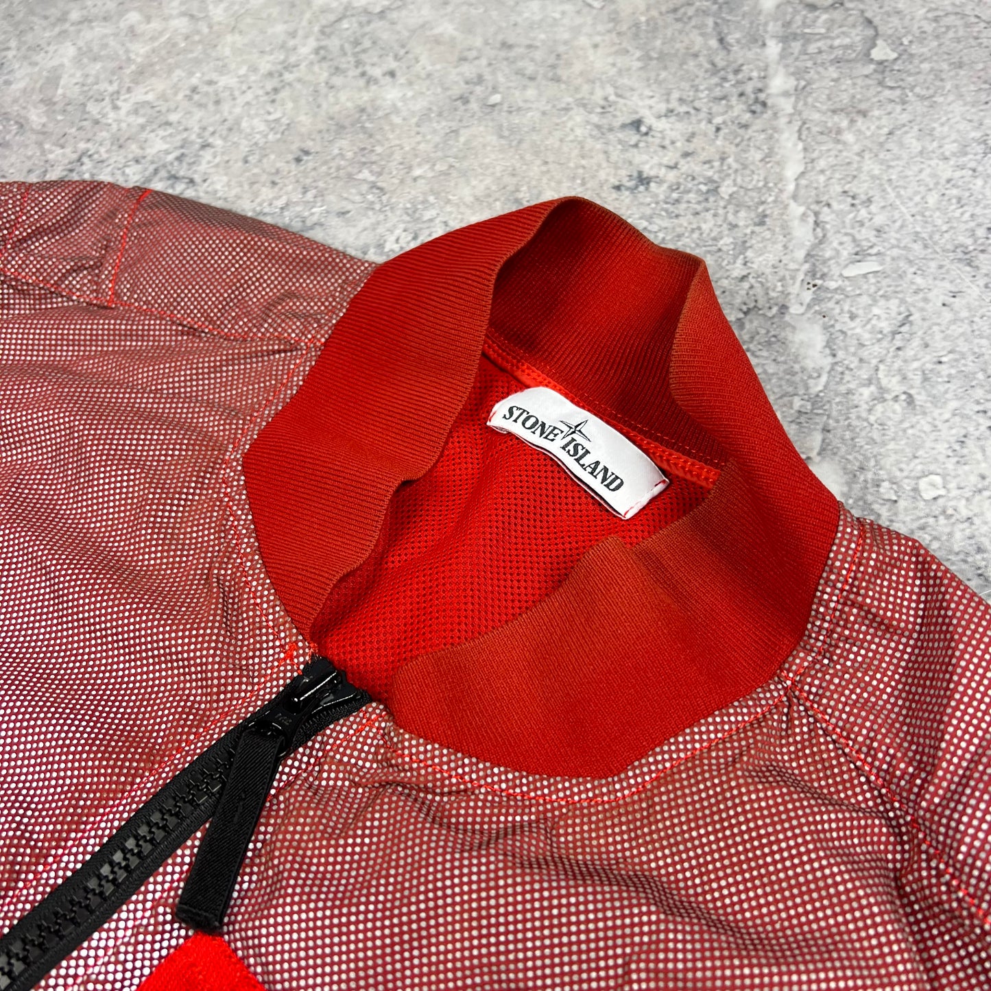 Stone Island Red Pixel Reflective Bomber Jacket XXL 25”