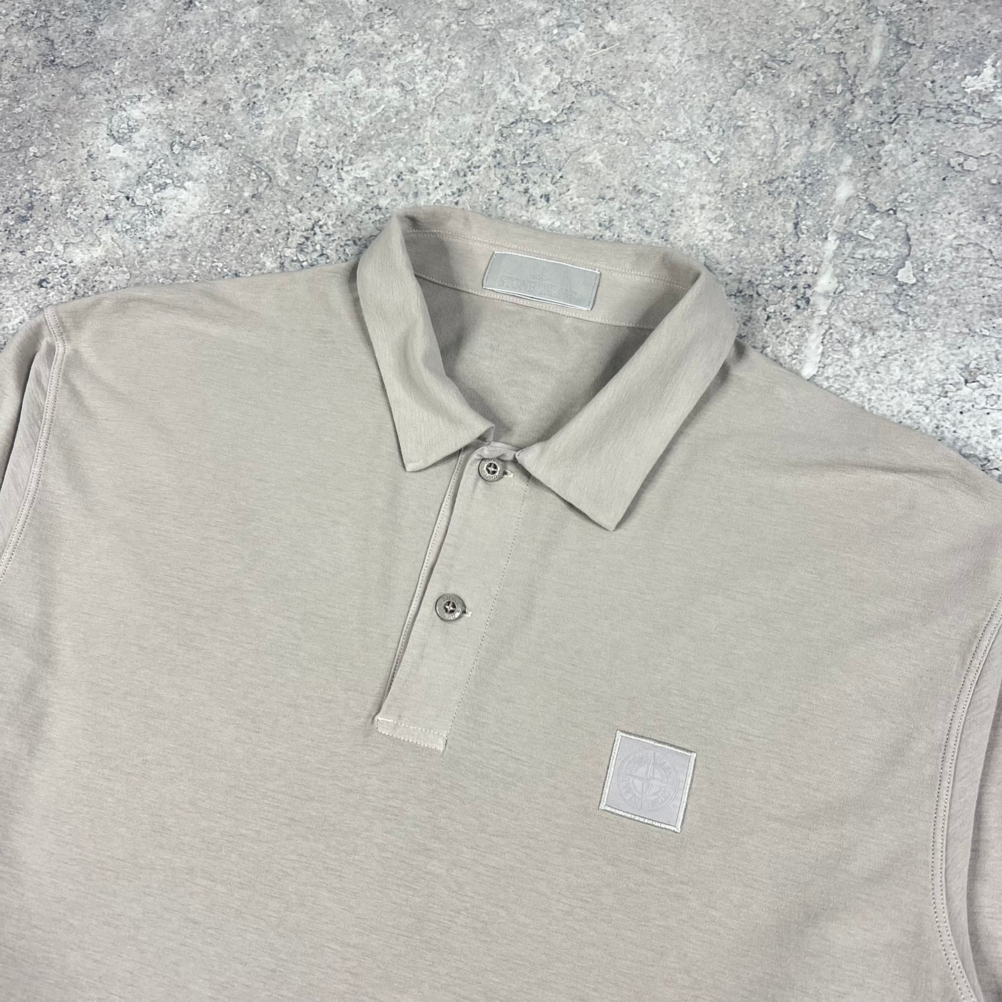 Stone Island Grey Ghost Long Sleeve Polo Shirt XXL 24.5”
